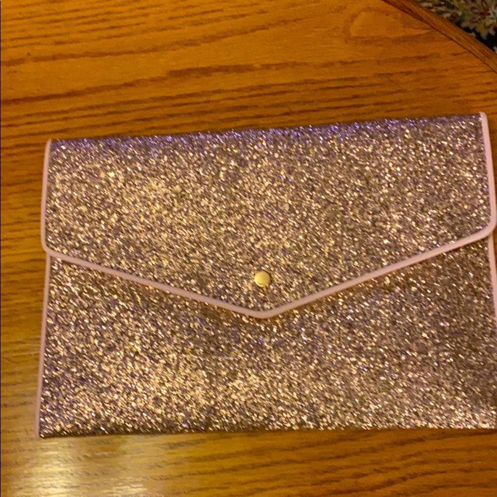Pink glitter clutch